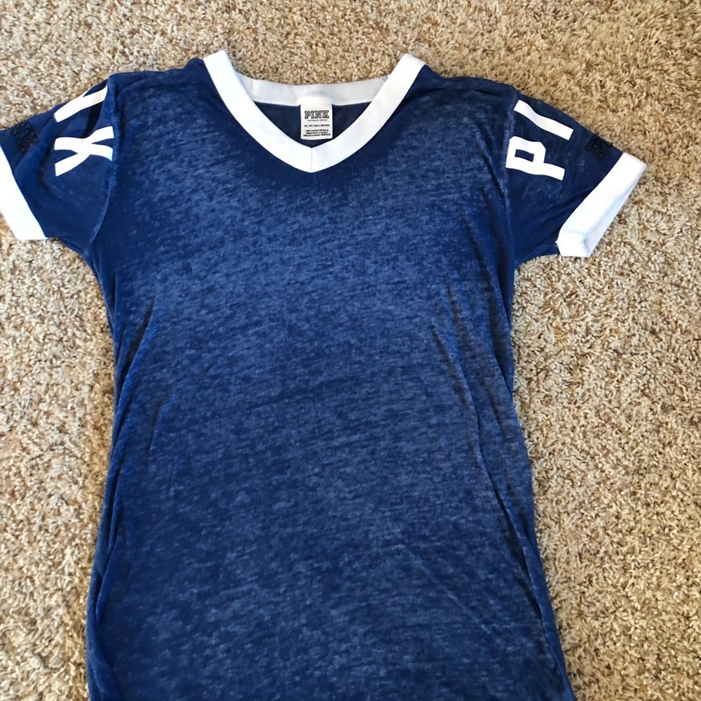 PINK by Victoria Secret Blue Vneck T-shirt